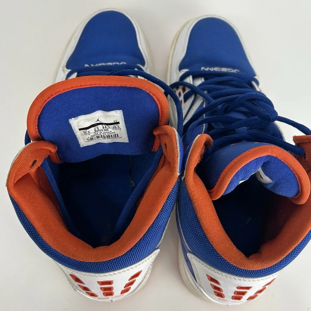 Nike Air Jordan 1 Flight Mid Sneaker Men 10.5 Blue Orange White Basketball Retro